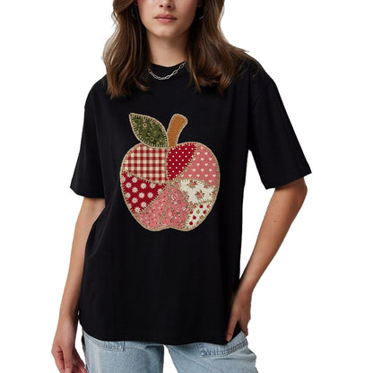 Best Teacher Shirt, Funny Teacher UnisexT-Shirt/Hoodie/Sweatshirt HLT00 - Vintage Quilted Apple Cute Teacher Back to School T-Shirt