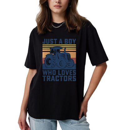 Best Farmer Life Shirt, Funny Farmer UnisexT-Shirt/Hoodie/Sweatshirt HLT00 - Kids Farm Just a Boy Who Loves Tractors, Farmers, Toddlers, Boys T-Shirt