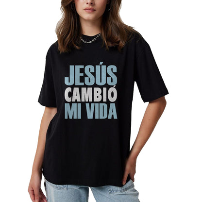 Christian Tee, Christian Faith Unisex T-Shirt/Hoodie/Sweatshirt HLT00 - Jesus Cambio Mi Vida, Spanish Shirt, Spanish Christian Shirt T-Shirt