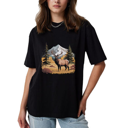 Funny Hunting Shirt, Gift For Hunting Lover Unisex T-Shirt/Hoodie/Sweatshirt HLT00 - Mountain Elk Wildlife Scene – Nature Outdoor Hunting T-Shirt