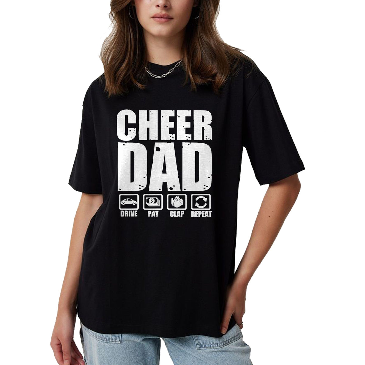 Gift for Dad Shirt, Funny Dad Unisex T-Shirt/Hoodie/Sweatshirt HLT00 – Funny Cheer Dad Proud Cheerleader Father Humor Fathers Day T-Shirt