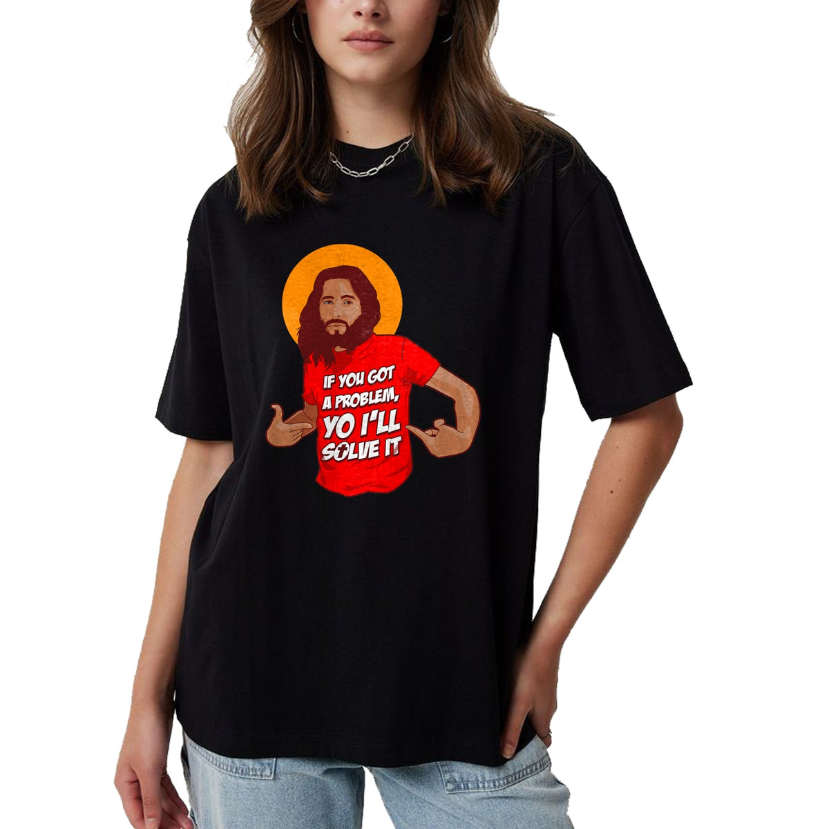 Christian Tee, Christian Faith Unisex T-Shirt/Hoodie/Sweatshirt HLT00 - Funny Jesus Christian Meme Yo I_ll Solve It Christmas T-Shirt (1)