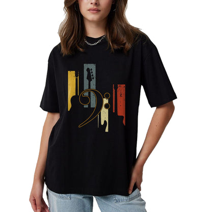 Guitar Lover Shirt, Funny Guitar UnisexT-Shirt/Hoodie/Sweatshirt HLT00 - Bass Clef Vintage Bass Guitar Players Music Vintage Guitar T-Shirt