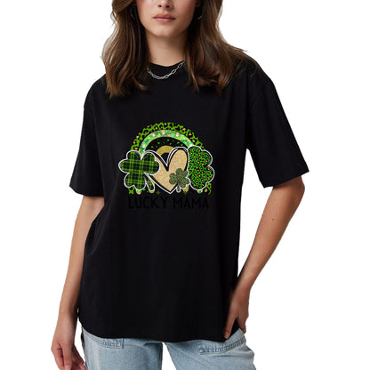 Gift for Mom Shirt, Funny Mom Unisex T-Shirt/Hoodie/Sweatshirt HLT00 - Lucky Mama Family St Patricks Day Mom Mother_s Day Lucky T-Shirt
