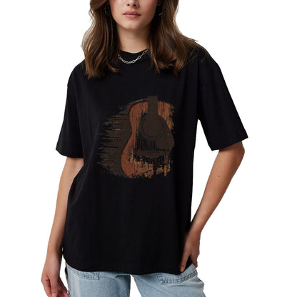 Guitar Lover Shirt, Funny Guitar UnisexT-Shirt/Hoodie/Sweatshirt HLT00 - Musician Guitarist Distressed Acoustic Guitar T-Shirt, Unisex-Adults, Blue, Small, Short Sleeve