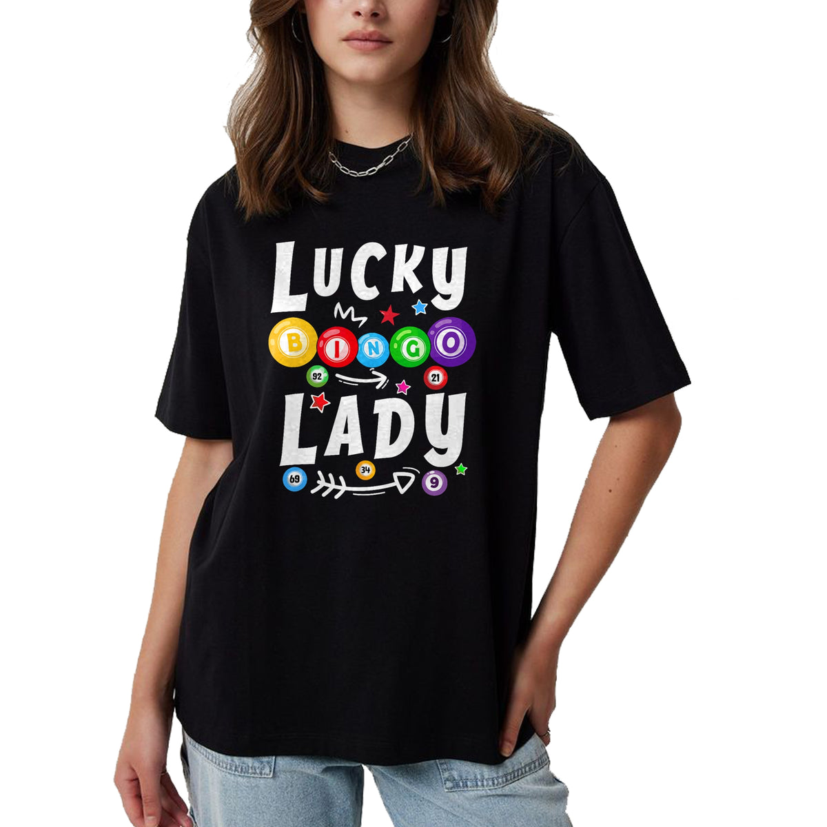 Gift for Mom Shirt, Funny Mom Unisex T-Shirt/Hoodie/Sweatshirt HLT00 - Bingo Night Funny Bingo Lucky Bingo Lady For Grandma Mom T-Shirt