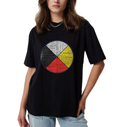 Native American T-Shirts, Vintage Native American Unisex T-Shirt/Hoodie/Sweatshirt HLT00 - Native American Words Of The Medicine Wheel 1