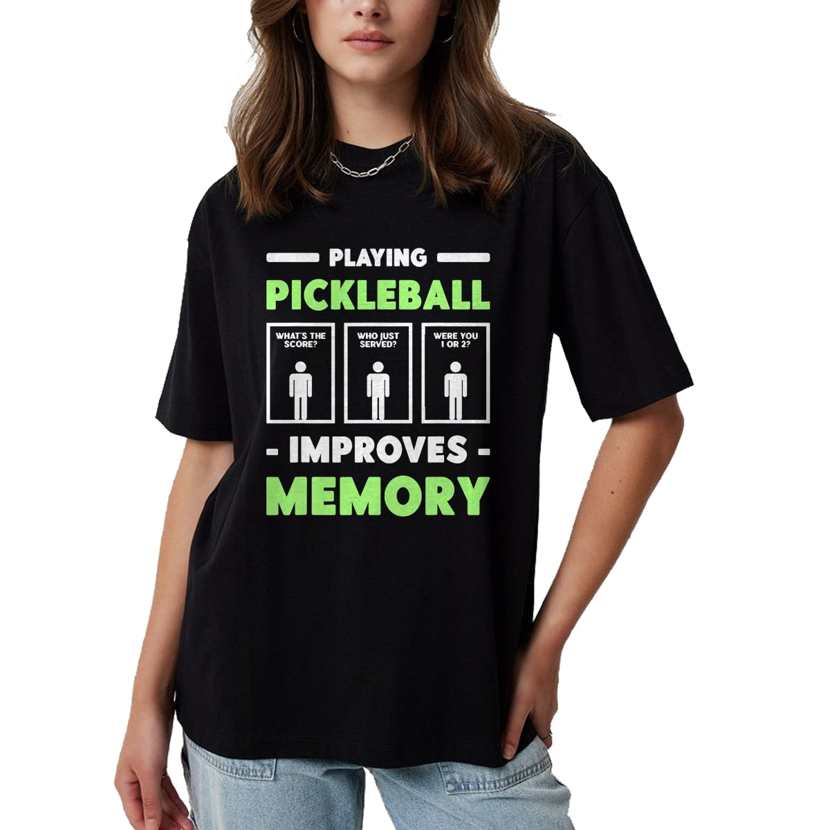 Funny Pickleball Shirt, Pickleball Lover Unisex T-Shirt/Hoodie/Sweatshirt HLT00 - Playing Pickleball Improves Memory Dink Player Short Sleeve T-Shirt