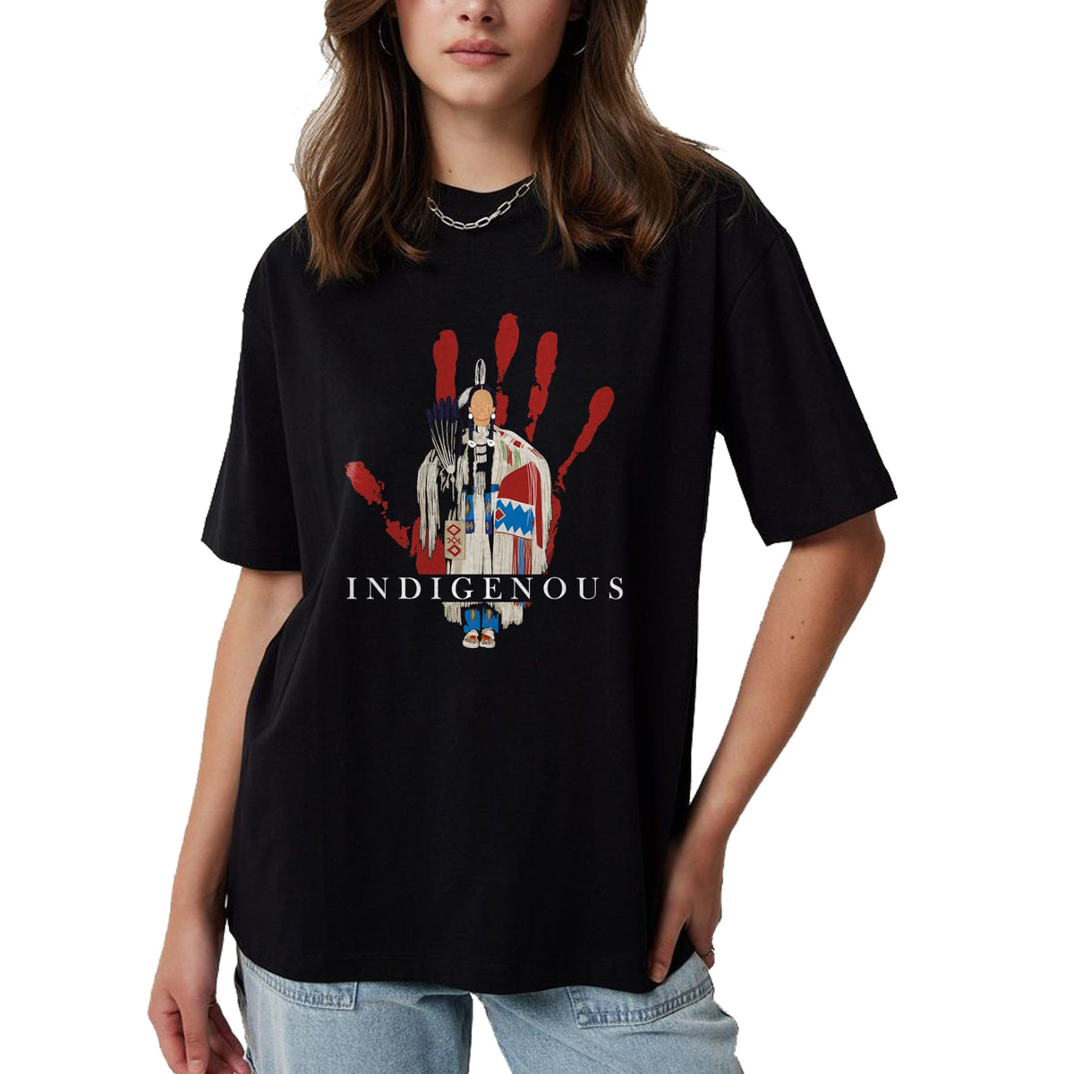 Native American T-Shirts, Vintage Native American Unisex T-Shirt/Hoodie/Sweatshirt HLT00 - Native American Indigenous Red Hand Indian Blood Themed (1)