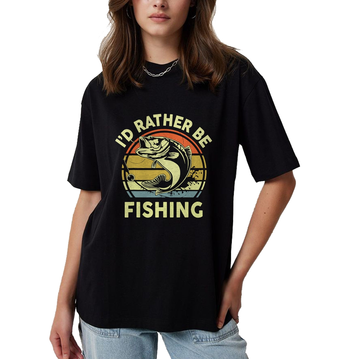 Funny Fishing Shirt, Gift For Fishing Lover Unisex T-Shirt/Hoodie/Sweatshirt HLT00 - Men_s Fishing Id Rather Be Fishing Graphic Tee Funny Fishing T-Shirt