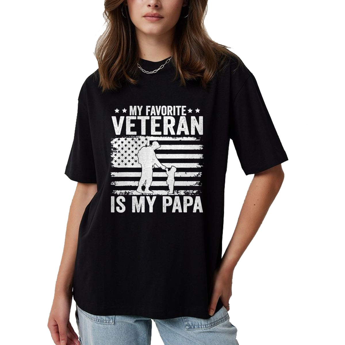 Proud Veteran Shirt, Funny Veteran UnisexT-Shirt/Hoodie/Sweatshirt HLT00 - Veterans Day Military My Favorite Veteran Is My Papa Kids T-Shirt