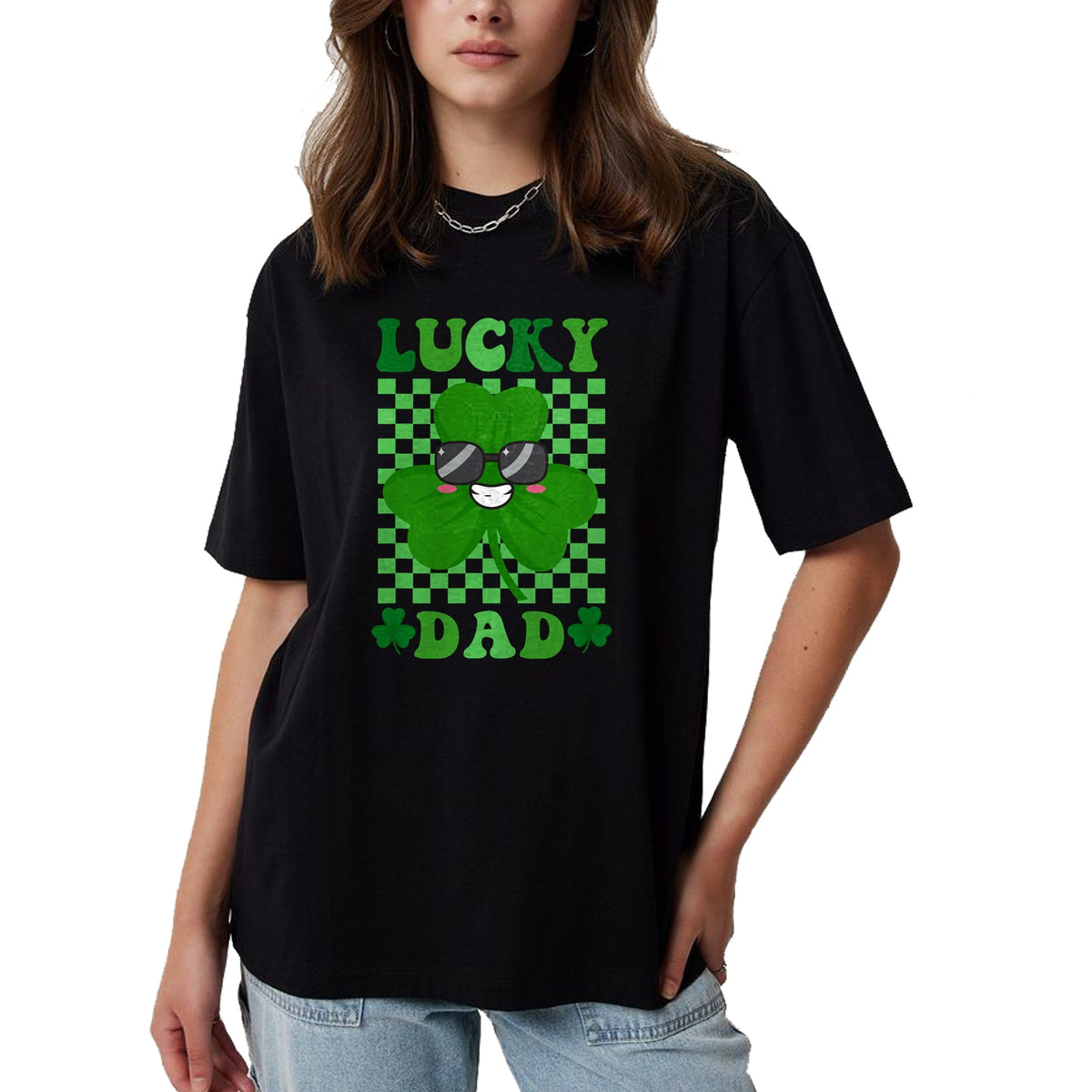 Gift for Dad Shirt, Funny Dad Unisex T-Shirt/Hoodie/Sweatshirt HLT00 – Lucky Dad Rainbow St Patricks Day Lucky Dad T-Shirt