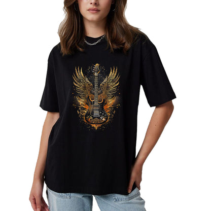 Guitar Lover Shirt, Funny Guitar UnisexT-Shirt/Hoodie/Sweatshirt HLT00 - Electric Guitar with Wings Baroque Rock Design Art T-Shirt