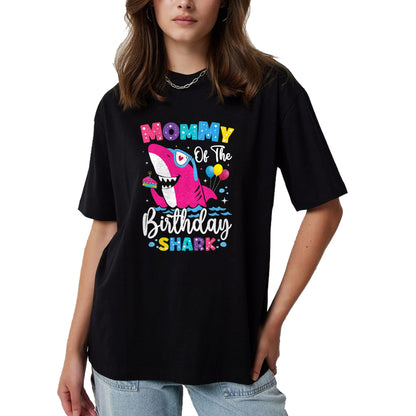 Gift for Mom Shirt, Funny Mom Unisex T-Shirt/Hoodie/Sweatshirt HLT00 - Mommy of the Shark Birthday Mom Matching Family T-Shirt