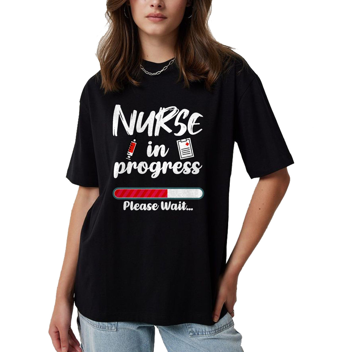 Funny Nurse Shirt, Nurse Unisex T-Shirt/Hoodie/Sweatshirt HLT00 - Nurse In Progress Loading Funny Nursing School T-Shirt