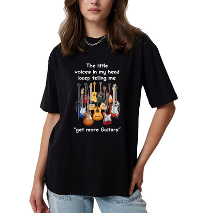 Guitar Lover Shirt, Funny Guitar UnisexT-Shirt/Hoodie/Sweatshirt HLT00 - The Voices in My Head Keep Telling Me to Get More Guitars T-Shirt