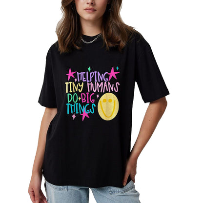 Best Student Shirt, Funny Back To School UnisexT-Shirt/Hoodie/Sweatshirt HLT00 - Helping Tiny Humans Do Big Things Teacher Back to School T-Shirt, Women, Royal Blue, XX-Large