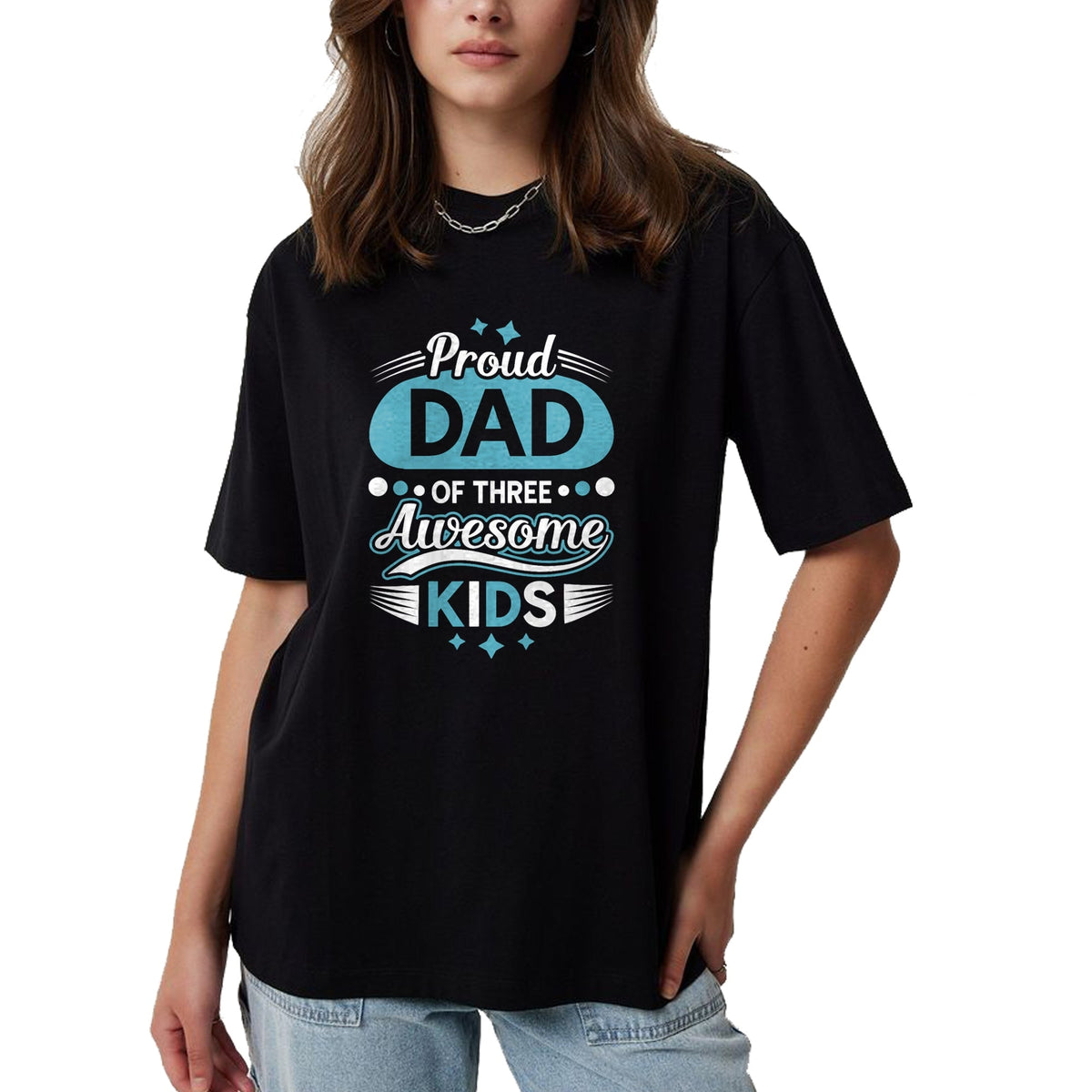 Gift for Dad Shirt, Funny Dad Unisex T-Shirt/Hoodie/Sweatshirt HLT00 – Proud Dad of 3 awesome kidst Children Father_s Day T-Shirt