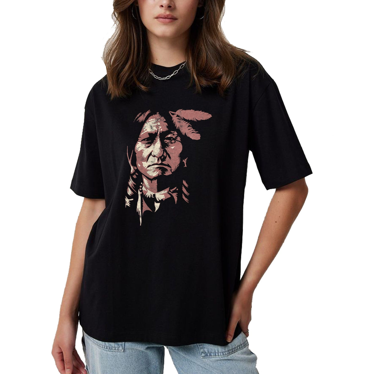Native American T-Shirts, Vintage Native American Unisex T-Shirt/Hoodie/Sweatshirt HLT00 - sitting bull native american chief indian warrior men women