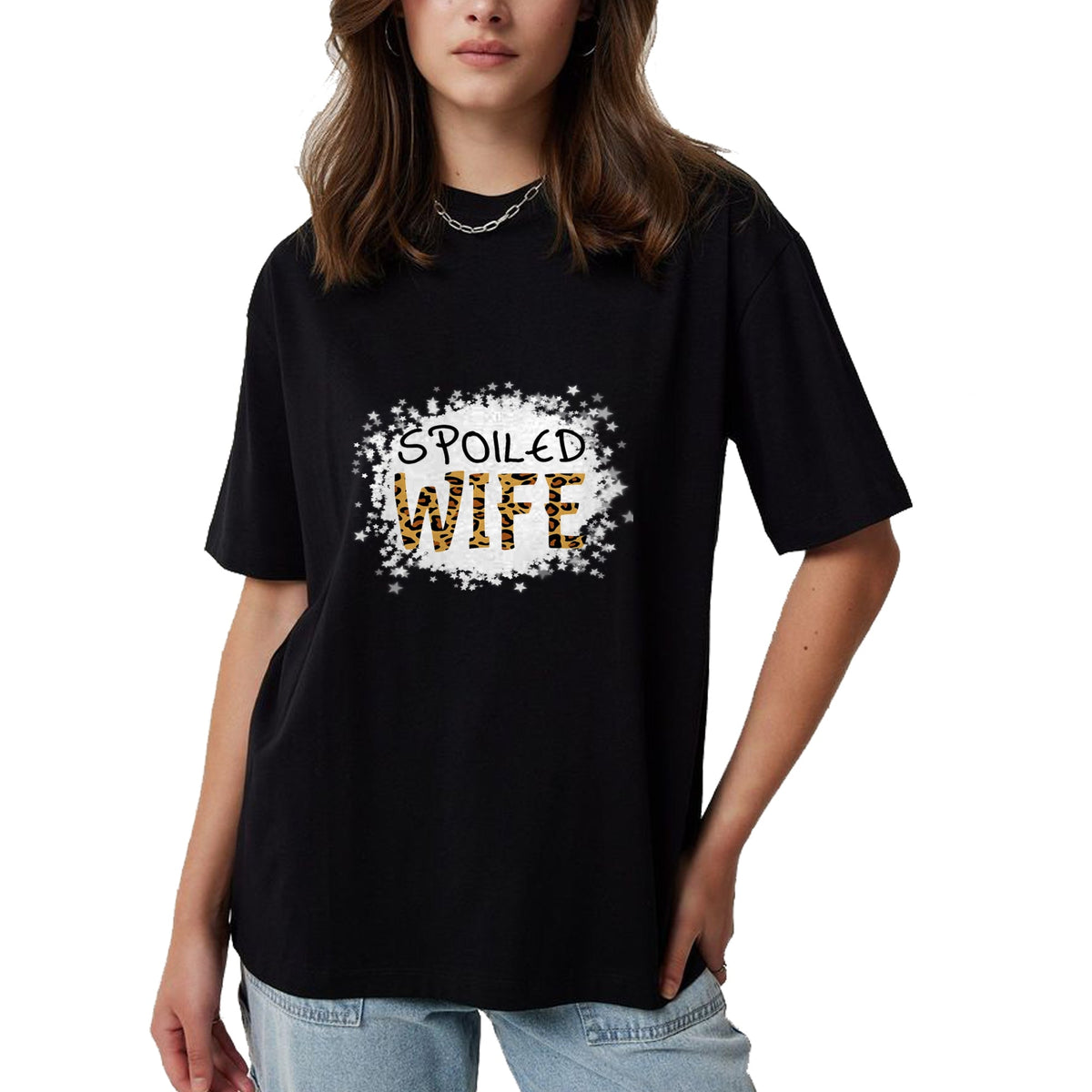 Best Wife Shirt, Wife and Husband Unisex T-Shirt/Hoodie/Sweatshirt HLT00 - Gift for wife T shirt, spoiled wife   Spoiled Wife Leopard Cheetah Mother Mama Mom Fiance T-Shirt