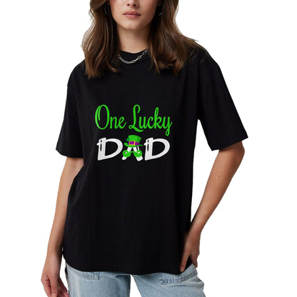 Gift for Dad Shirt, Funny Dad Unisex T-Shirt/Hoodie/Sweatshirt HLT00 – One Lucky Dad St. Patrick`s Day T-Shirt