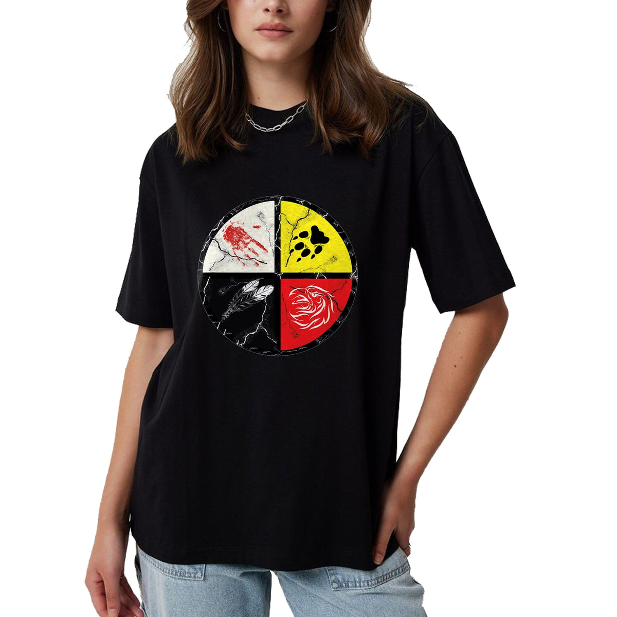 Native American T-Shirts, Vintage Native American Unisex T-Shirt/Hoodie/Sweatshirt HLT00 - Native American Medicine Wheel