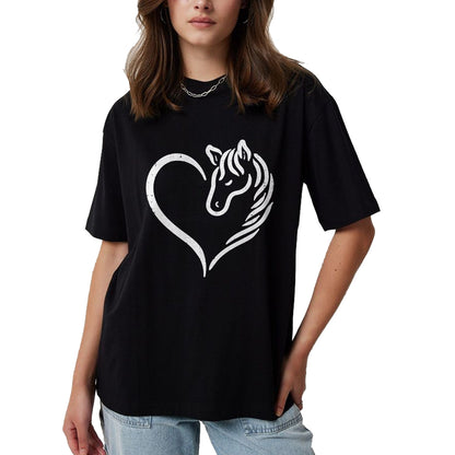 Best Horse Lover Shirt , Funny Horse UnisexT-Shirt/Hoodie/Sweatshirt HLT00 - Heart Horse Cute Love Equestrian Women Girls Kids Teens T-Shirt