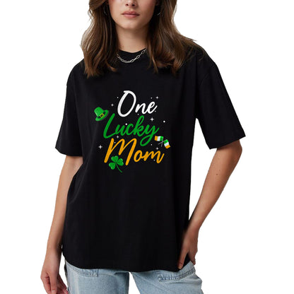 Gift for Mom Shirt, Funny Mom Unisex T-Shirt/Hoodie/Sweatshirt HLT00 - One Lucky Mom - Funny St Patricks Day Irish Mother T-Shirt
