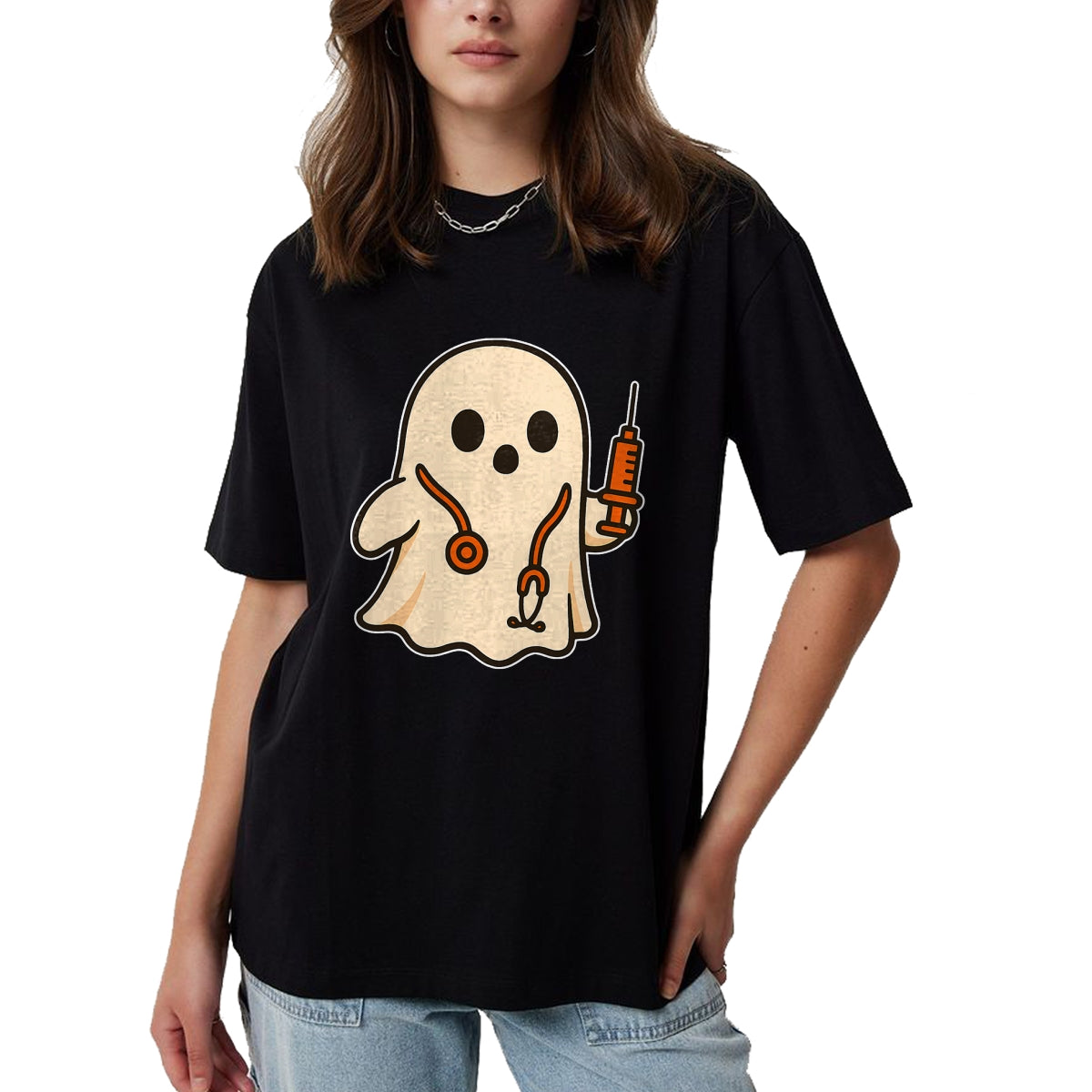 Best Doctor Shirt, Funny Doctor UnisexT-Shirt/Hoodie/Sweatshirt HLT00 - Doctor Ghost with Stethoscope T-Shirt
