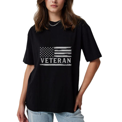 Proud Veteran Shirt, Funny Veteran UnisexT-Shirt/Hoodie/Sweatshirt HLT00 - Veteran Grey Vintage USA Flag Father_s Day Patriot T-Shirt