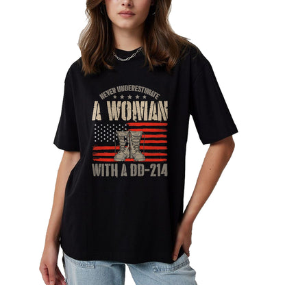 Proud Veteran Shirt, Funny Veteran UnisexT-Shirt/Hoodie/Sweatshirt HLT00 - Veteran_s Day A Woman with A Dd-214 Female Veteran T-Shirt
