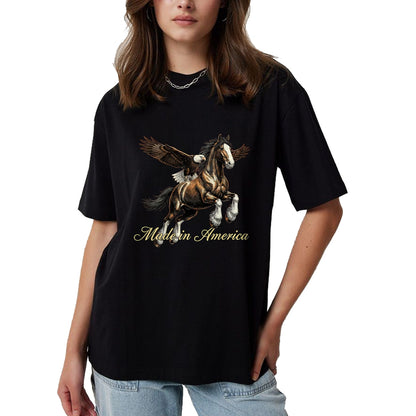Best Horse Lover Shirt , Funny Horse UnisexT-Shirt/Hoodie/Sweatshirt HLT00 - Made in America Western Horse Eagle Design T-Shirt