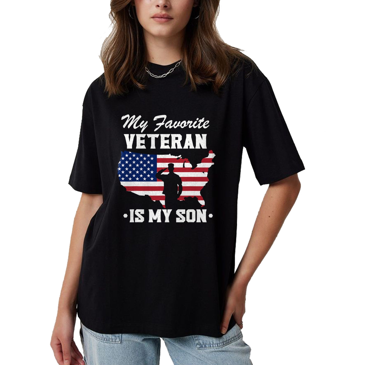 Proud Veteran Shirt, Funny Veteran UnisexT-Shirt/Hoodie/Sweatshirt HLT00 - Father Veterans Day My Favorite Veteran is My Son T-Shirt