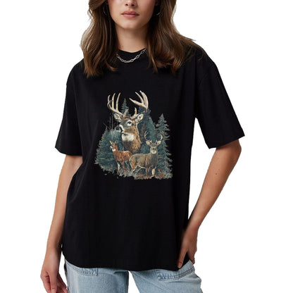 Funny Hunting Shirt, Gift For Hunting Lover Unisex T-Shirt/Hoodie/Sweatshirt HLT00 - Vintage Deer 90s Graphic Style Hunter Deer Faded Nature T-Shirt