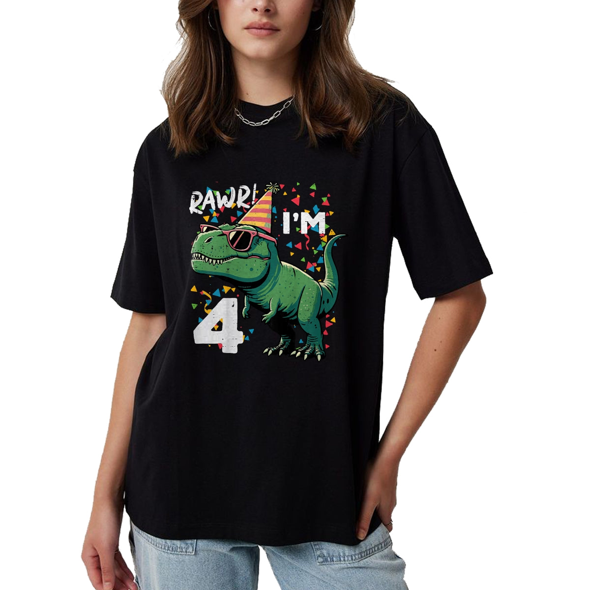 Best Dinosaur Lover Shirt, Funny Dinosaur UnisexT-Shirt/Hoodie/Sweatshirt HLT00 - Kids 4th Birthday Trex Rawr Im 4 Years Old Bday Dino Boys Kids T-Shirt