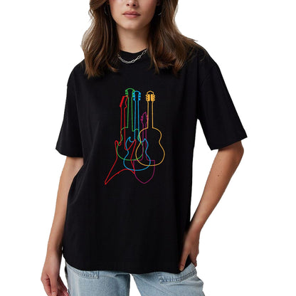 Guitar Lover Shirt, Funny Guitar UnisexT-Shirt/Hoodie/Sweatshirt HLT00 - UAB KIDKIS Colored Guitars Electric Acoustic Classical Gift T-Shirt - Black - S - Unisex - Short Sle