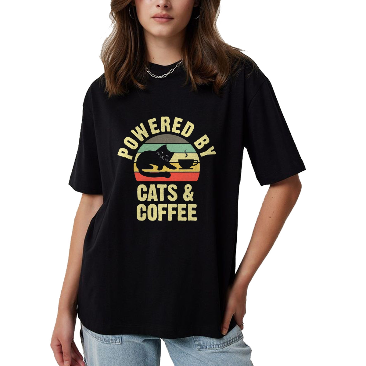 Cat Love Shirt, Funny Cat Lover Gift UnisexT-Shirt/Hoodie/Sweatshirt HLT00 - Cats & Coffee Lovers Funny vintage cat kitty kitten lover T-Shirt for Men Women Kids