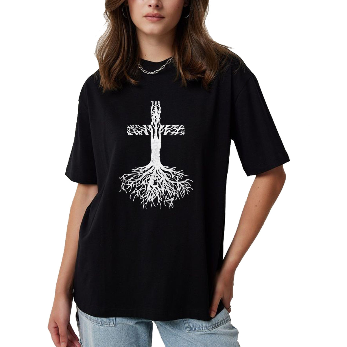 Christian Tee, Christian Faith Unisex T-Shirt/Hoodie/Sweatshirt HLT00 - Cross Roots God Jesus Christ Faith Religious Christian Gift T-Shirt