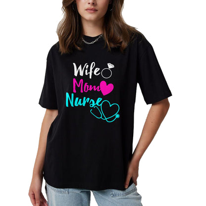 Funny Nurse Shirt, Nurse Unisex T-Shirt/Hoodie/Sweatshirt HLT00 - Wife Mom Nurse Gift Mothers Day Gift For RN LPN ICU Nurses T-Shirt