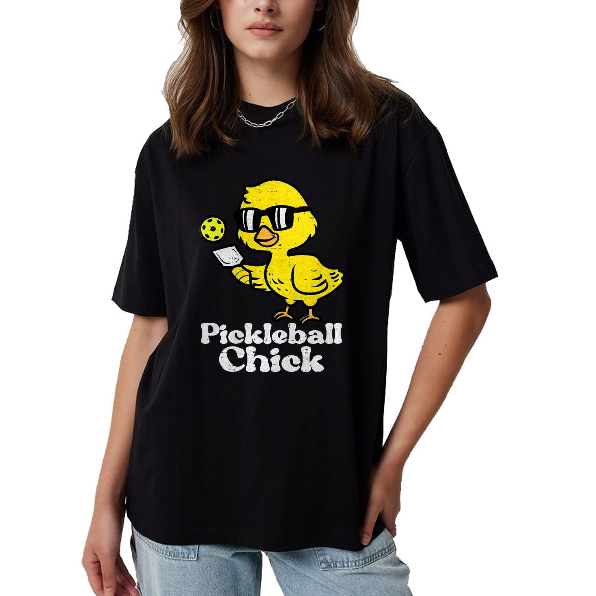 Funny Pickleball Shirt, Pickleball Lover Unisex T-Shirt/Hoodie/Sweatshirt HLT00 - Pickleball Chick Funny Pickle Ball Women Girls Kids Toddler T-Shirt