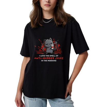Cat Love Shirt, Funny Cat Lover Gift UnisexT-Shirt/Hoodie/Sweatshirt HLT00 - Cat Drink Coffee I Love The Smell Of Anti Murder Juice T-Shirt for Men Women