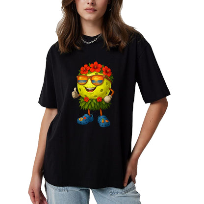 Funny Pickleball Shirt, Pickleball Lover Unisex T-Shirt/Hoodie/Sweatshirt HLT00 - Cute Hawaiian Pickleball Ball Tropical Beach Summer Vacation T-Shirt