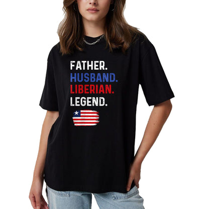Gift for Dad Shirt, Funny Dad Unisex T-Shirt/Hoodie/Sweatshirt HLT00 – Father Husband Liberian Legend Proud Dad Liberia Flag T-Shirt
