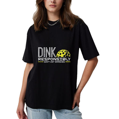 Funny Pickleball Shirt, Pickleball Lover Unisex T-Shirt/Hoodie/Sweatshirt HLT00 - Pickleball Dink Responsibly Funny Pickle Ball Men Women Kids T-Shirt