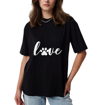 Cat Love Shirt, Funny Cat Lover Gift UnisexT-Shirt/Hoodie/Sweatshirt HLT00 - Paw Print Love Heart Funny Cool Dog Cat Mom Pet Animal Lover T-Shirt Small