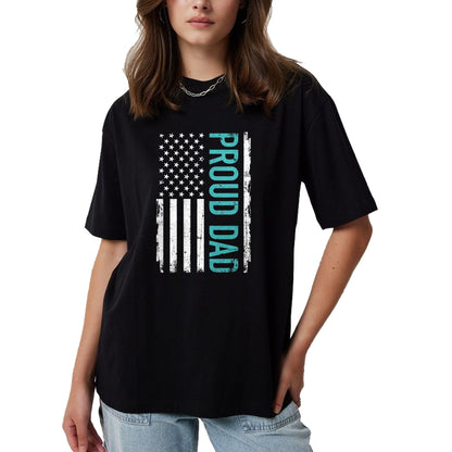 Gift for Dad Shirt, Funny Dad Unisex T-Shirt/Hoodie/Sweatshirt HLT00 – Proud dad US american flag gift for father_s day T-Shirt
