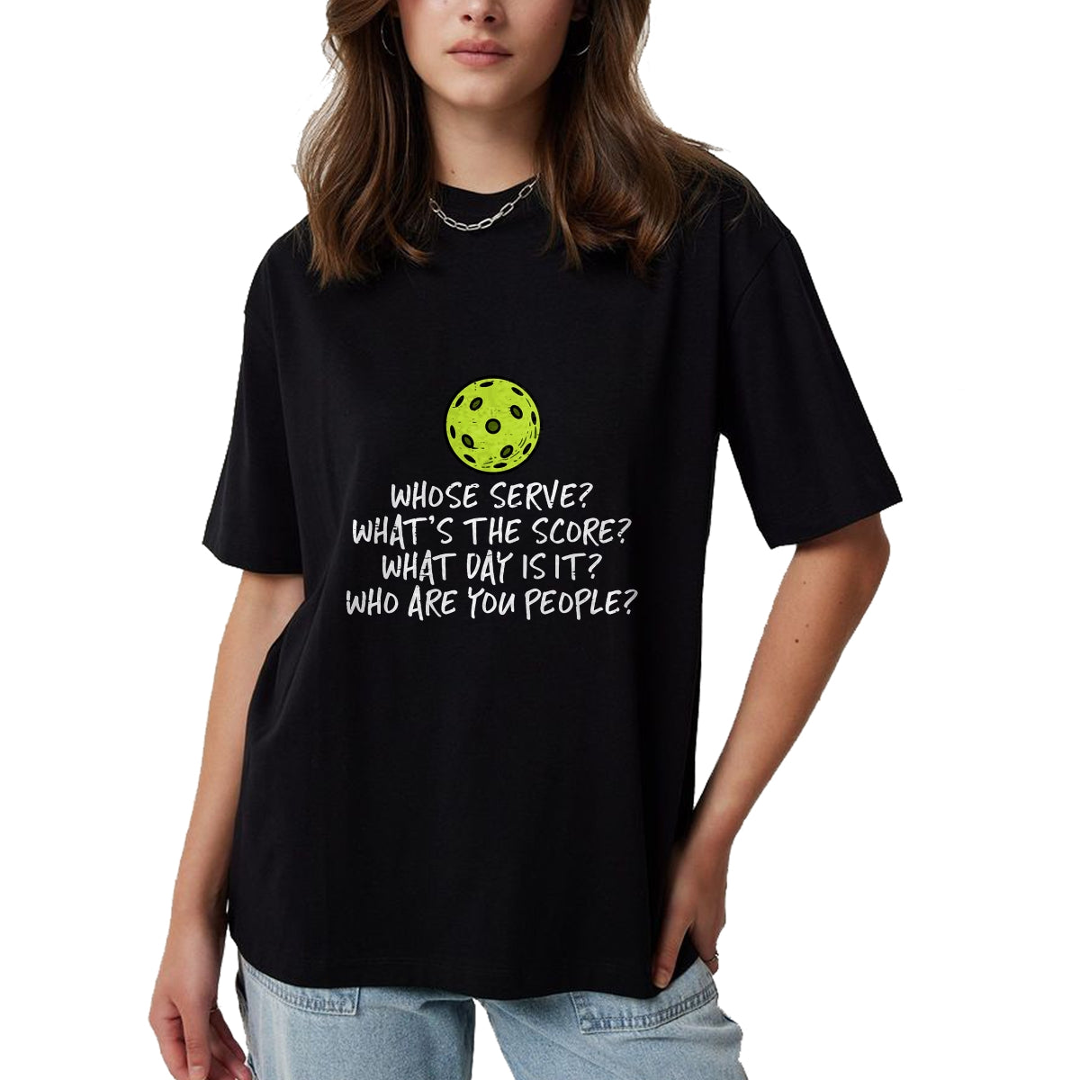 Funny Pickleball Shirt, Pickleball Lover Unisex T-Shirt/Hoodie/Sweatshirt HLT00 - Pickleball Whose Serve Whats Score Pickle Ball Women Men Kid T-Shirt
