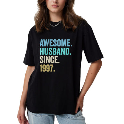 Best Wife Shirt, Wife and Husband Unisex T-Shirt/Hoodie/Sweatshirt HLT00 - Awesome Husband Since 1997 27th wedding anniversary 27 years T-Shirt