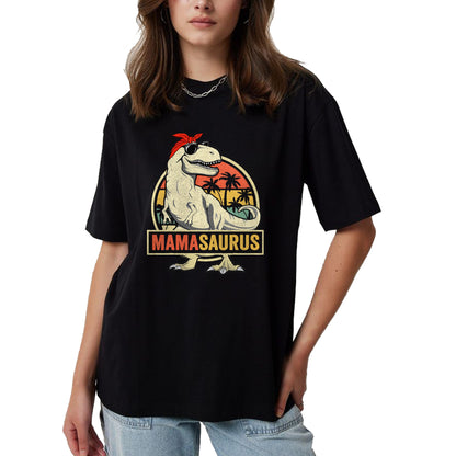Gift for Mom Shirt, Funny Mom Unisex T-Shirt/Hoodie/Sweatshirt HLT00 - Mamasaurus T Rex Dinosaur Mama Saurus Family Matching Women T-Shirt