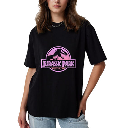 Best Dinosaur Lover Shirt, Funny Dinosaur UnisexT-Shirt/Hoodie/Sweatshirt HLT00 - Jurassic Park Retro Neon Pink Logo Graphic T-Shirt T-Shirt